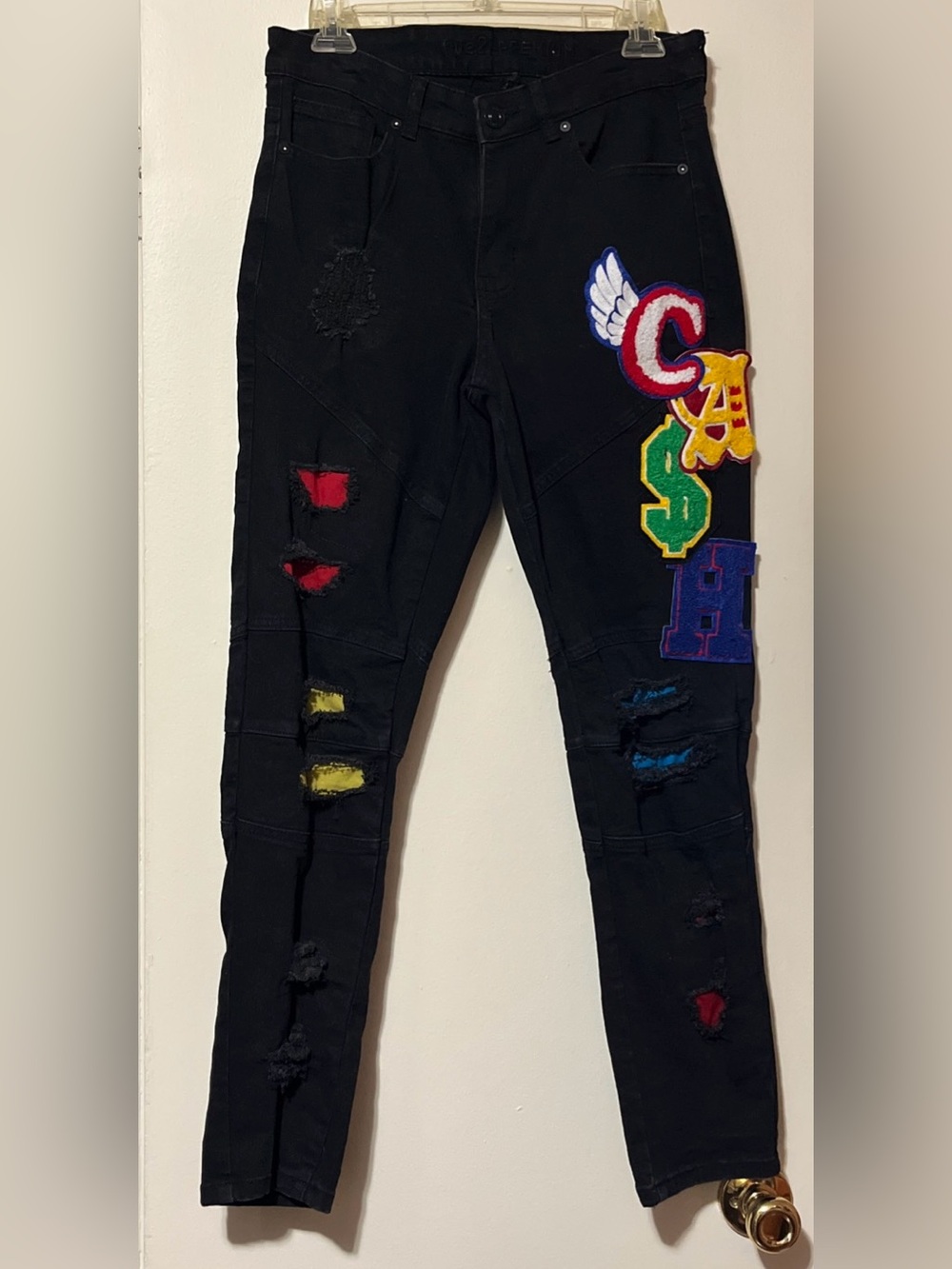 Rue21 Black High-Rise Skinny Jeans with Branded Waistband